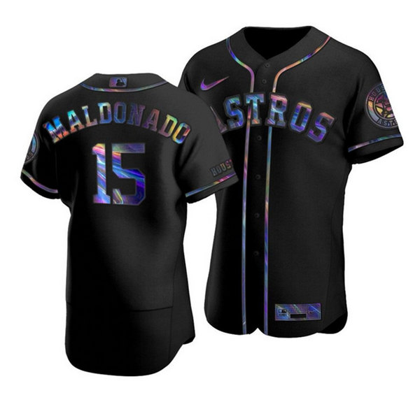Men's Houston Astros #15 Martin Maldonado Black Flex Base Stitched Baseball Jersey